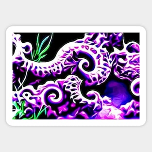 Fractal Art - Purple Aesthetic - Seahorses Sticker